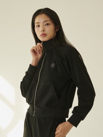 스트레치 져지 집업 - 블랙/ Stretch Jersey Zip‑Up - Black



