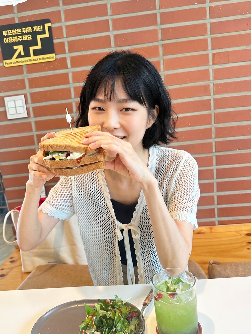 린넨 블렌드 에어리 타이 가디건 아이보리 라이트그레이 블랙
