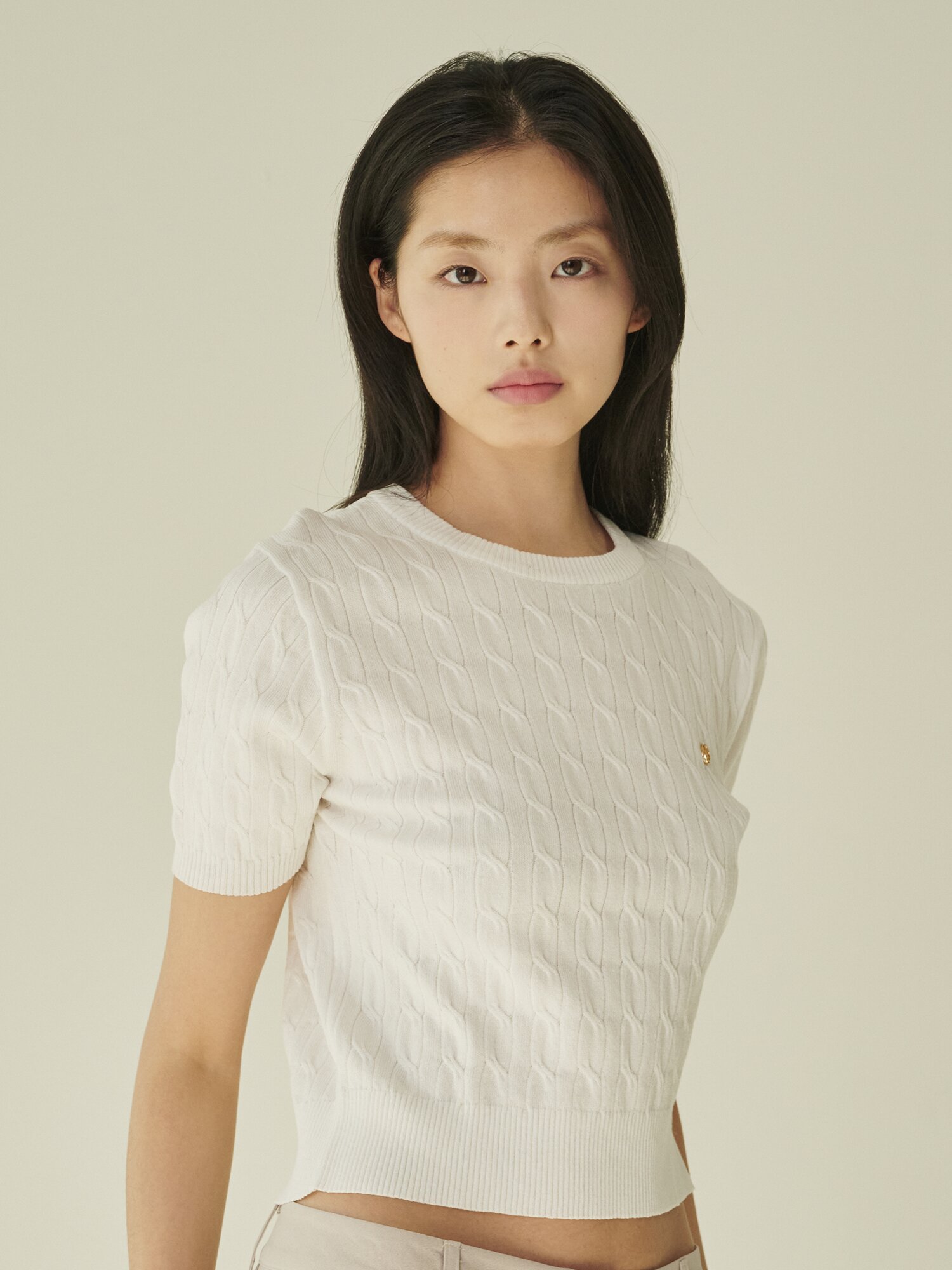 써머 케이블 라운드 니트 - 아이보리/ Summer Cable Round Knit - Ivory