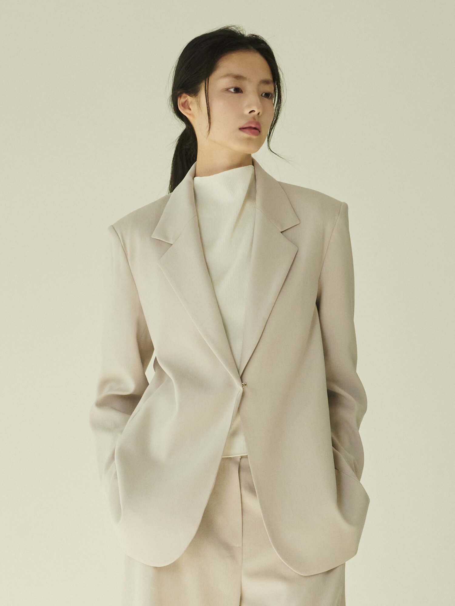 테일러드 오버핏 자켓 - 애쉬베이지/ Tailored Over Fit Jacket - A.Beige