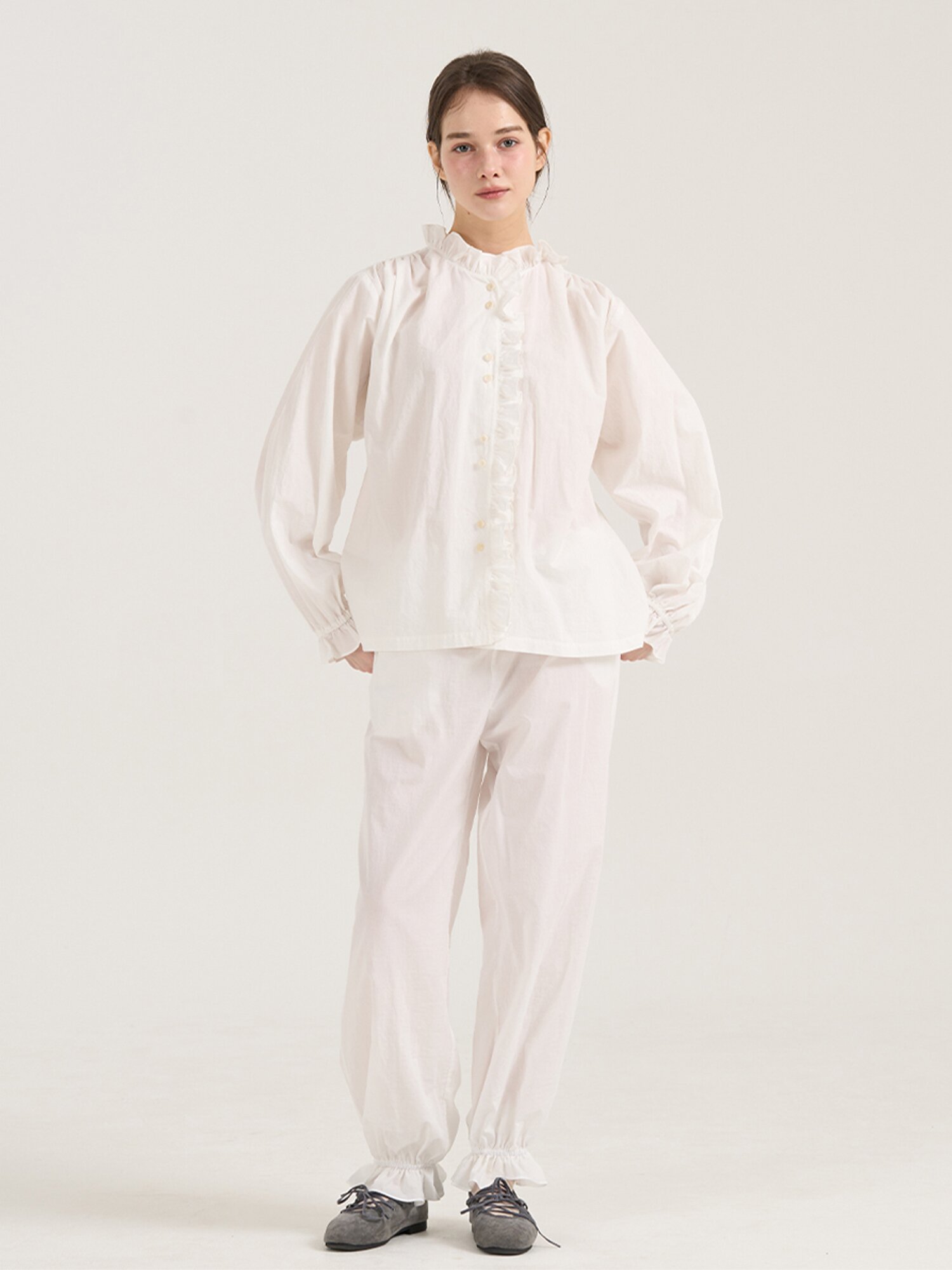 Ninna Lace Banding Pants - Ivory