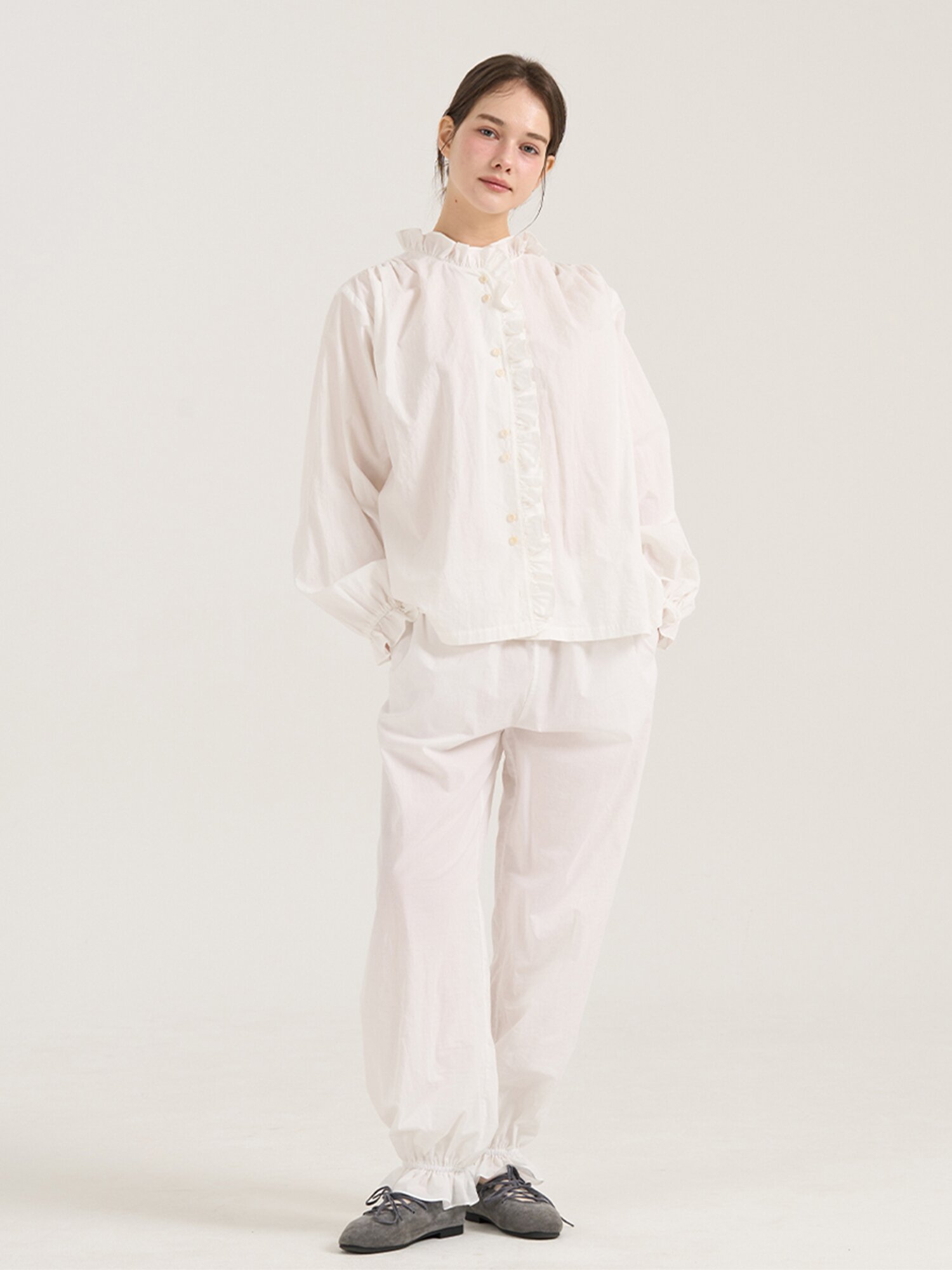 Ninna Lace Banding Pants - Ivory