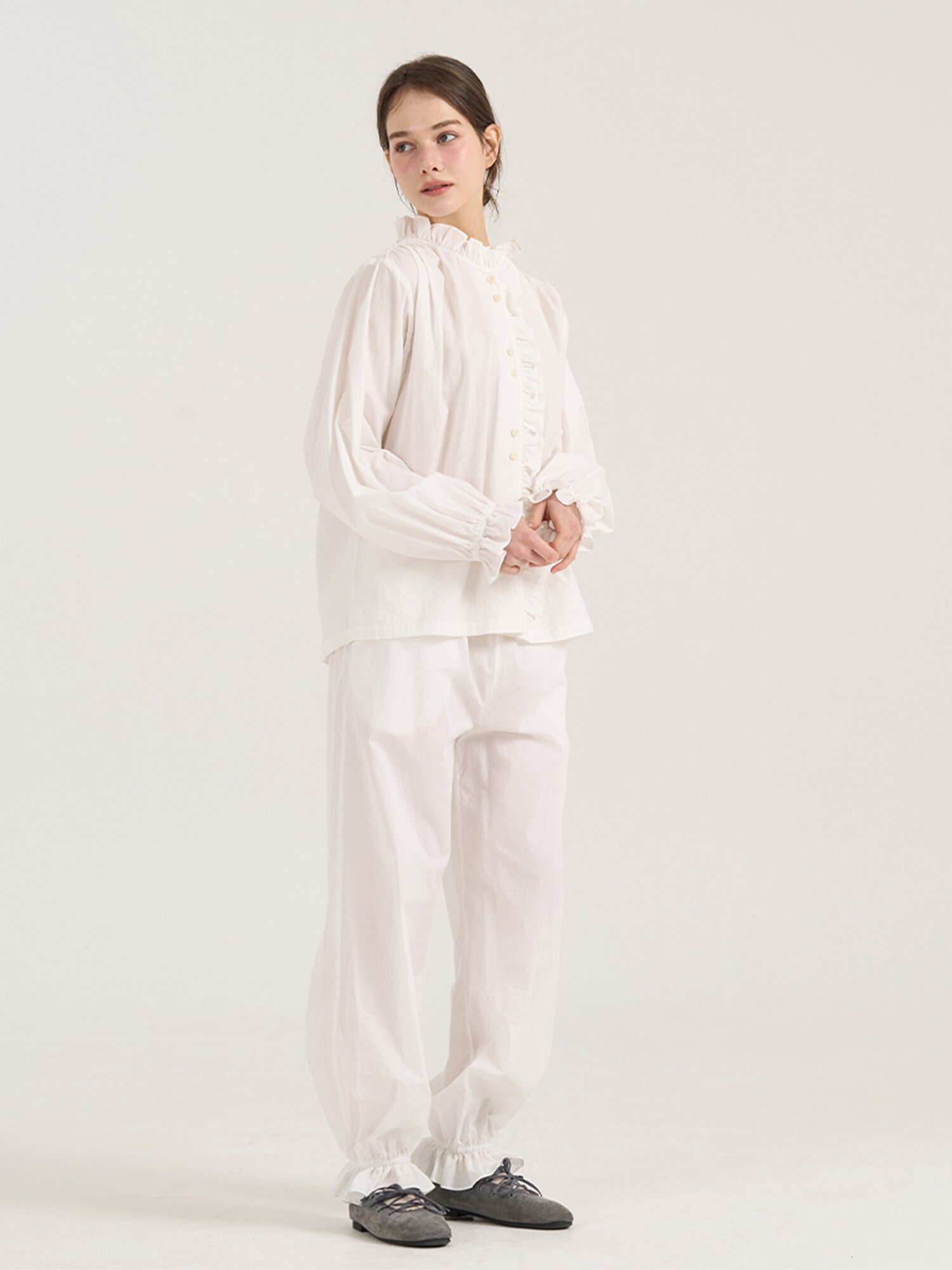 Ninna Lace Banding Pants - Ivory