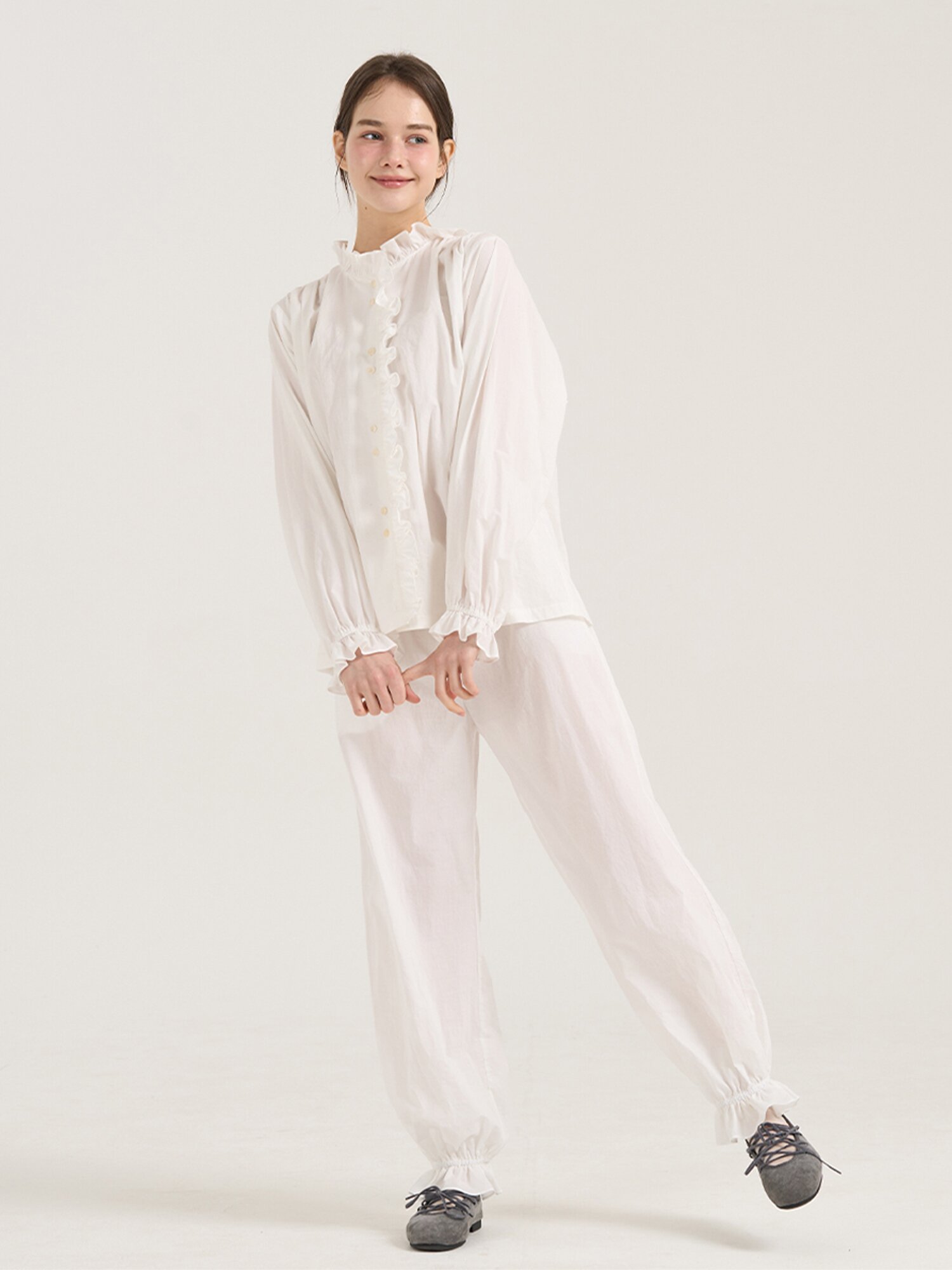 Ninna Lace Banding Pants - Ivory