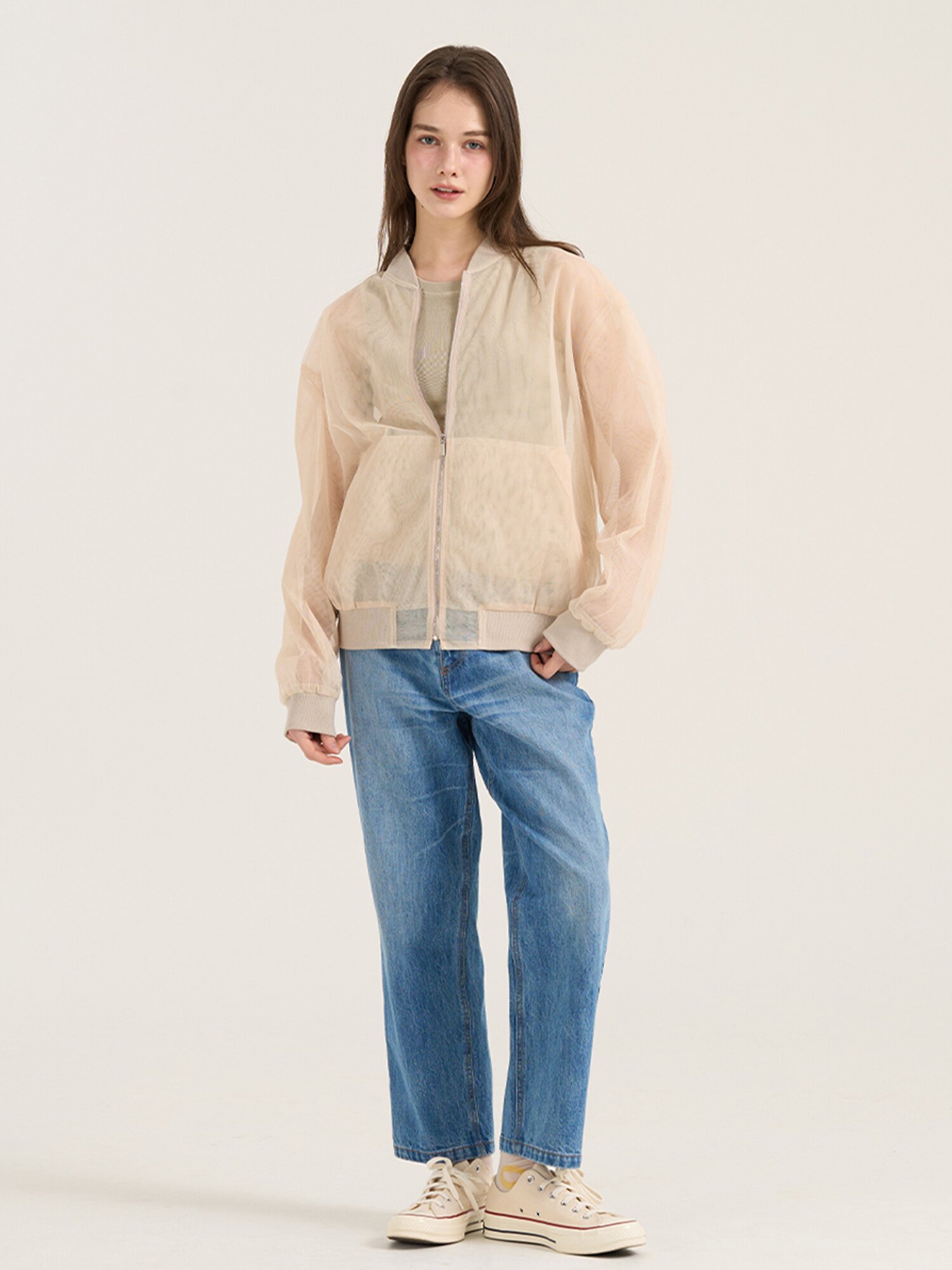 Overture Mesh Jumper - Beige