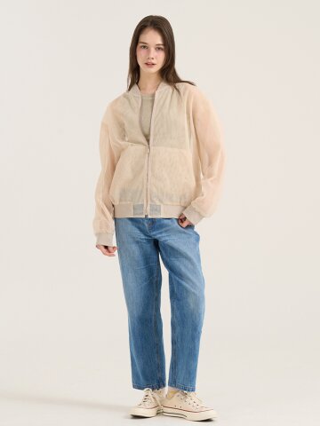 오버추어 메쉬 점퍼 - 베이지