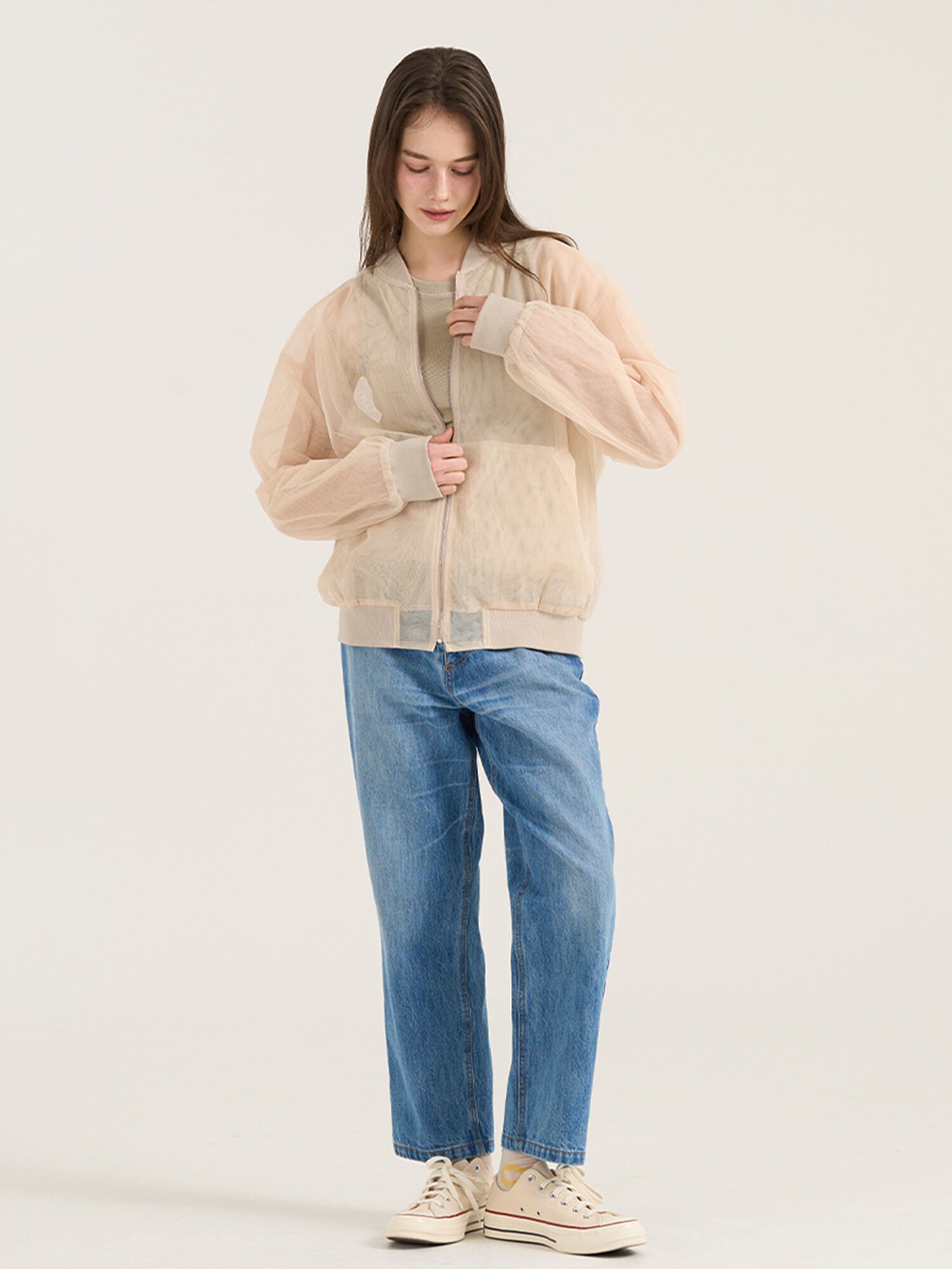 Overture Mesh Jumper - Beige