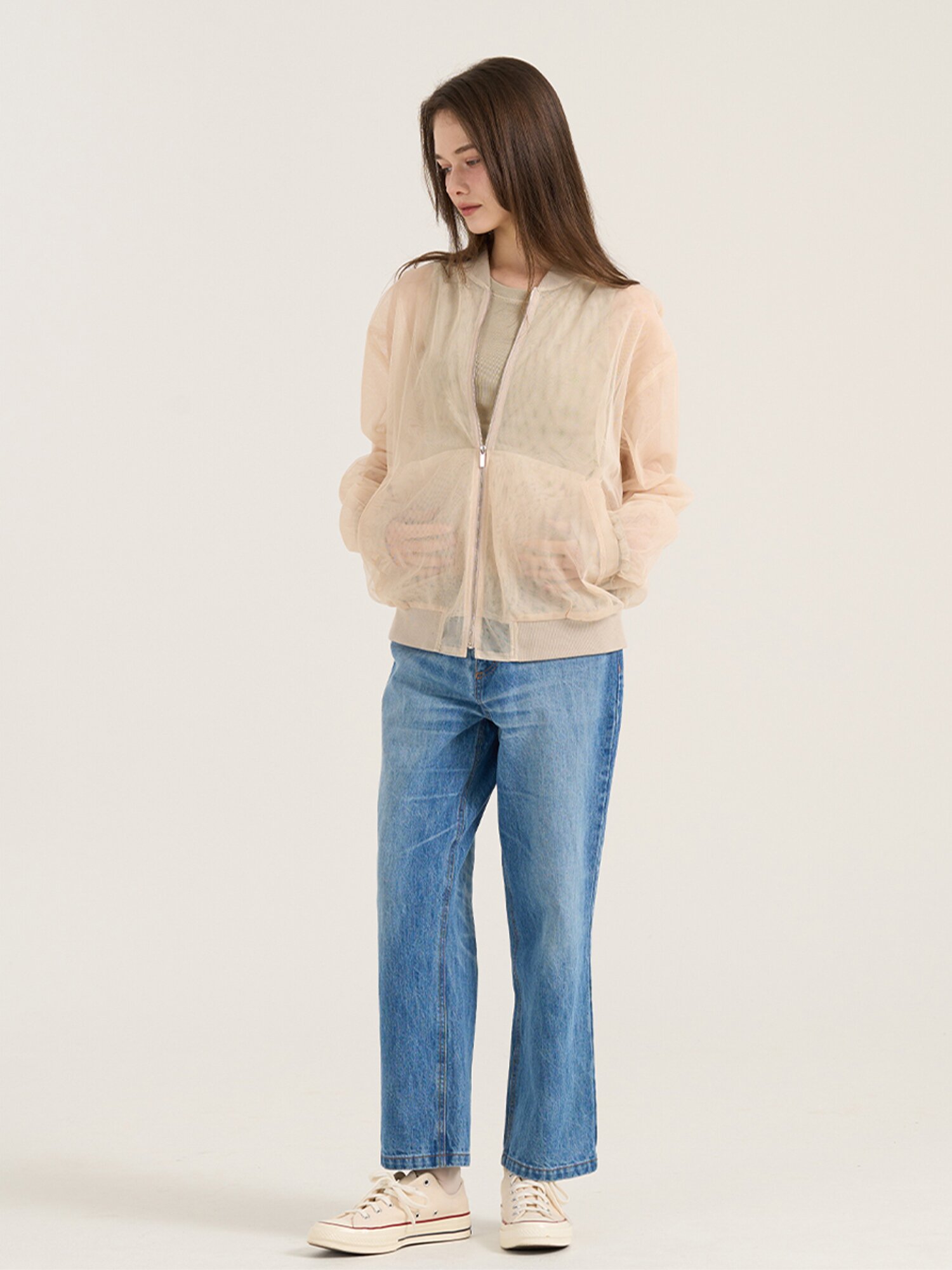 Overture Mesh Jumper - Beige