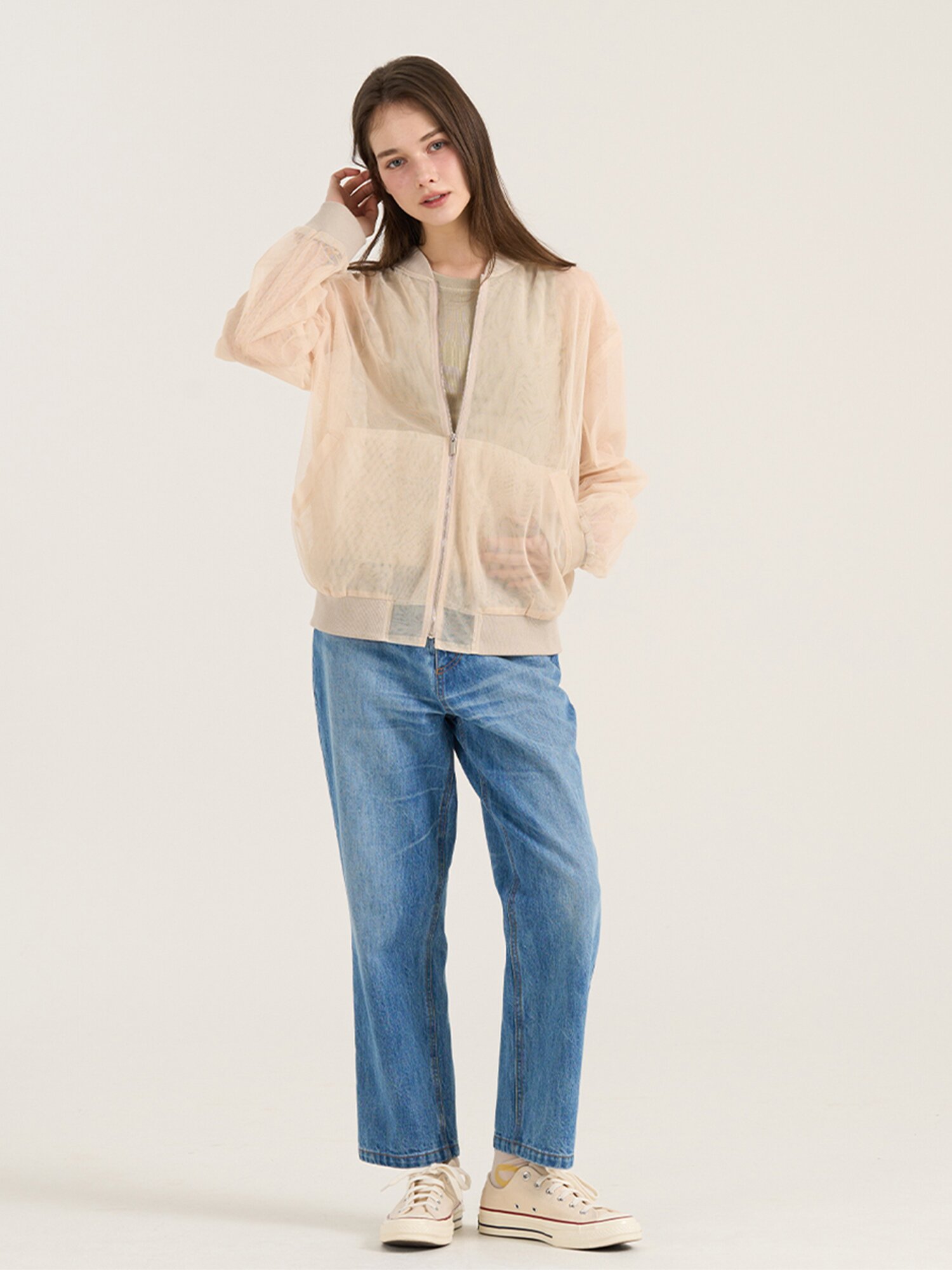 Overture Mesh Jumper - Beige