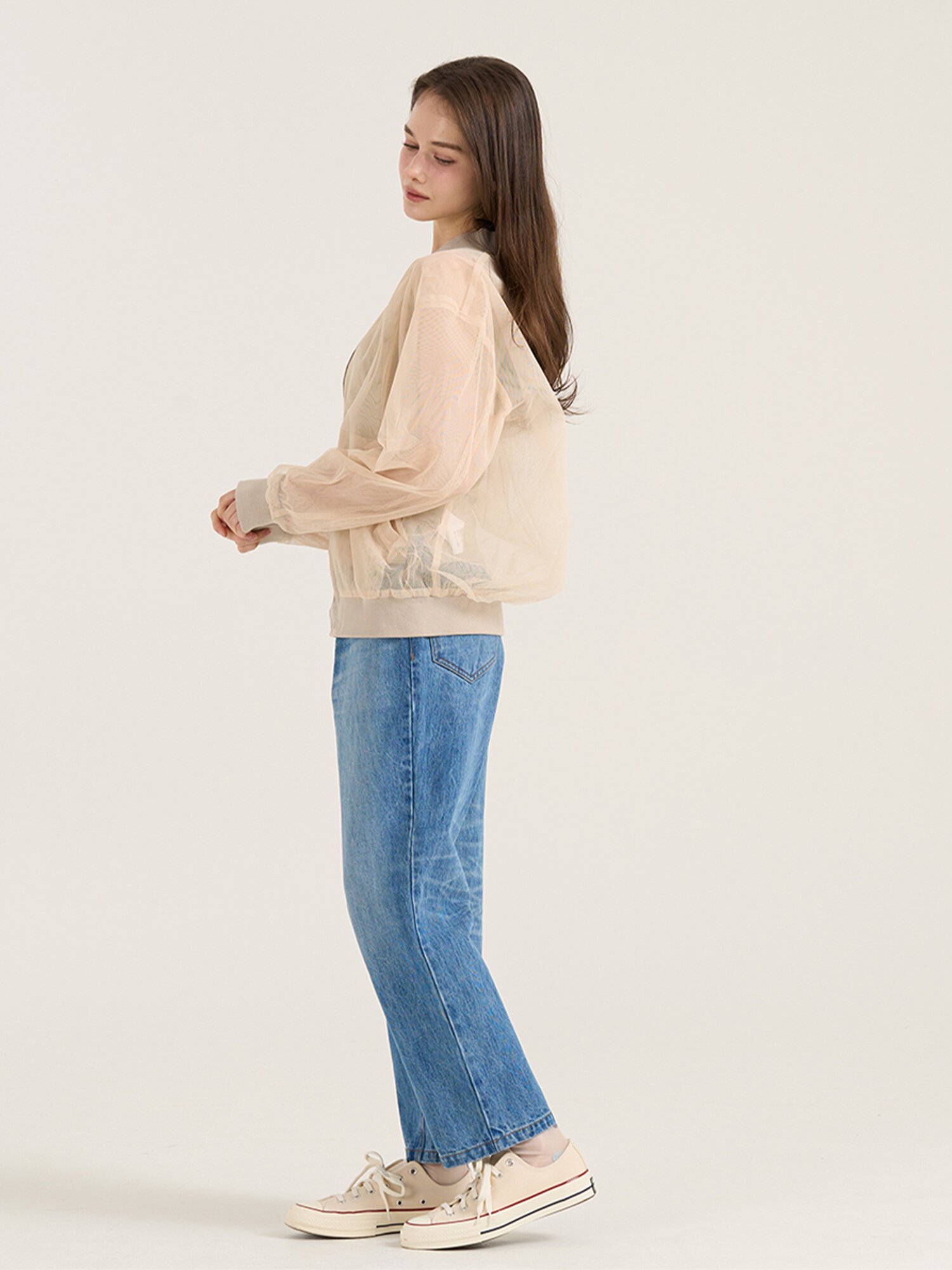 Overture Mesh Jumper - Beige