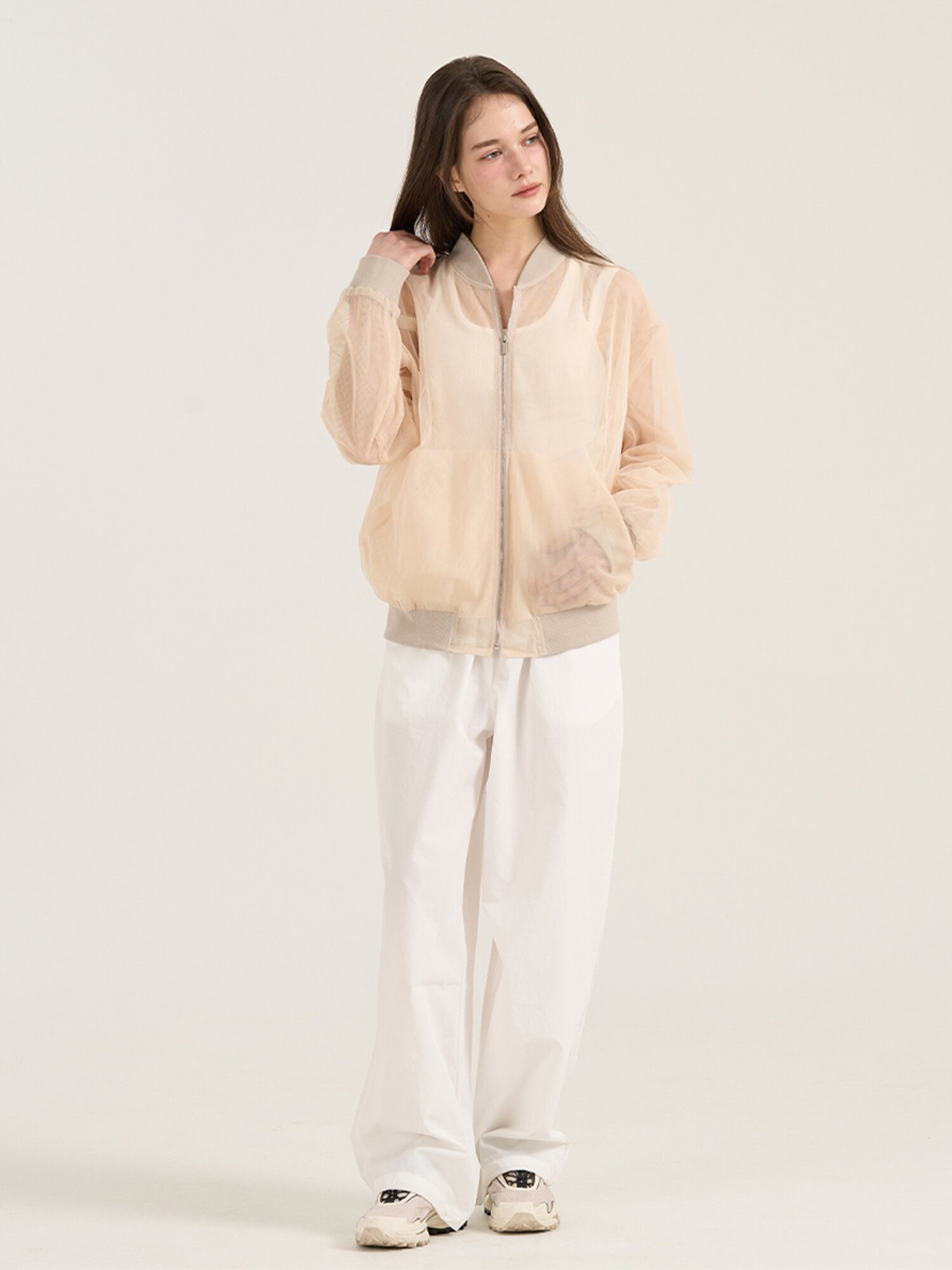 Overture Mesh Jumper - Beige