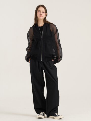 오버추어 메쉬 점퍼 - 블랙