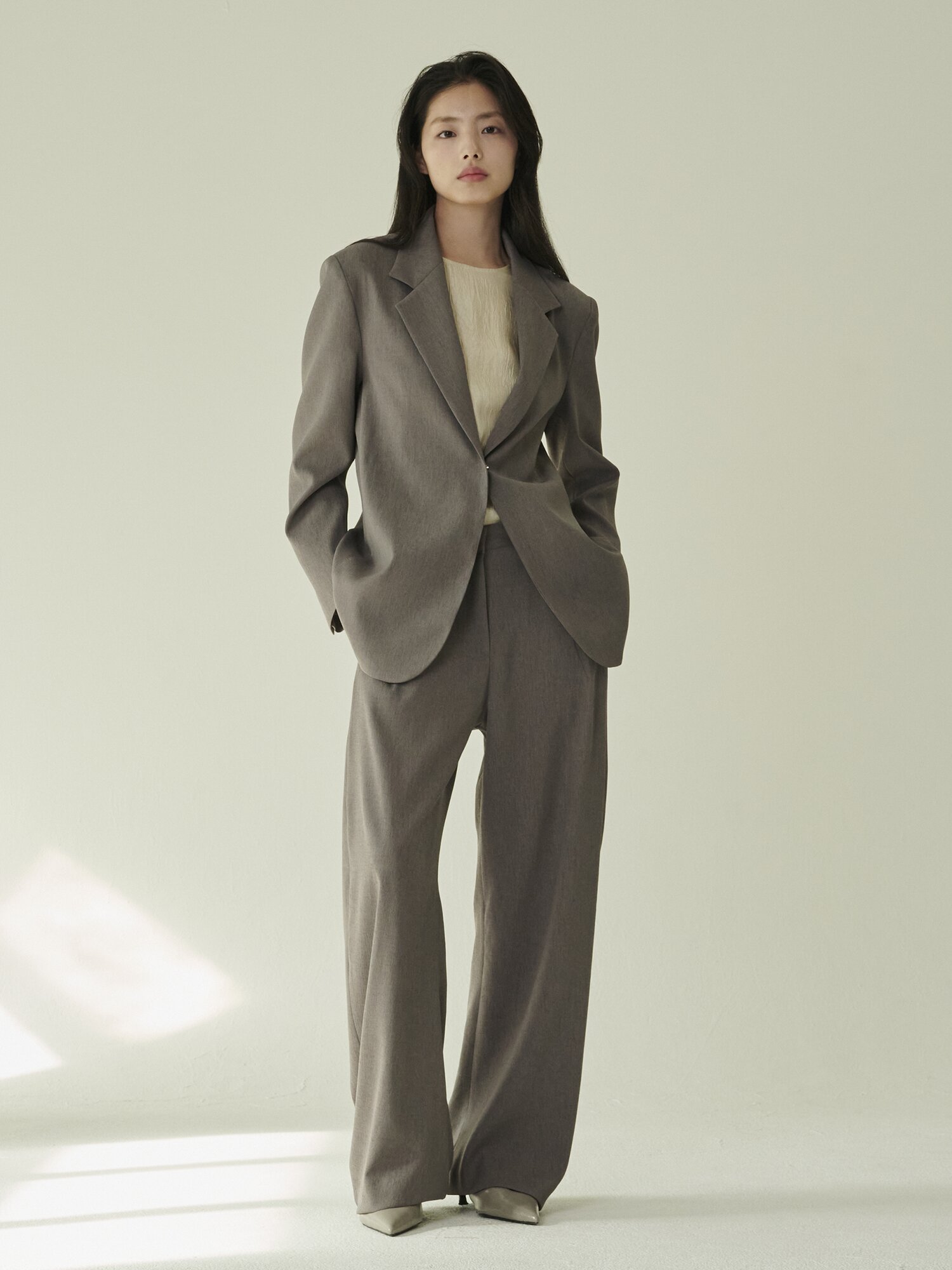 테일러드 오버핏 자켓 셋업 - 다크 그레이 / Tailored Over Fit Jacket Set - D.Gray