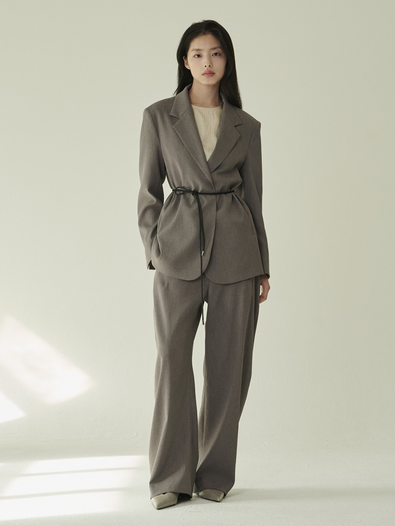 테일러드 오버핏 자켓 셋업 - 다크 그레이 / Tailored Over Fit Jacket Set - D.Gray
