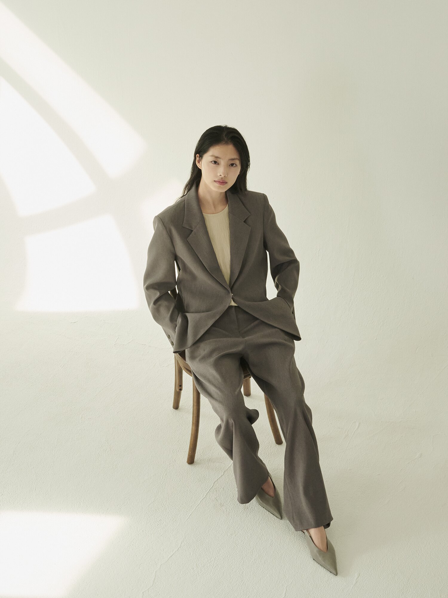 테일러드 오버핏 자켓 셋업 - 다크 그레이 / Tailored Over Fit Jacket Set - D.Gray