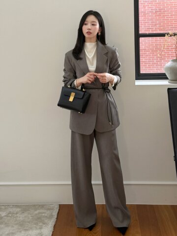 테일러드 오버핏 자켓 셋업 - 다크 그레이 / Tailored Over Fit Jacket Set - D.Gray