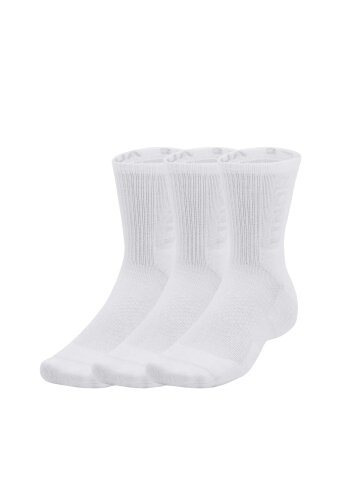 [언더아머] UA 3-Maker 3팩 미드크루 삭스 화이트 1373084-100