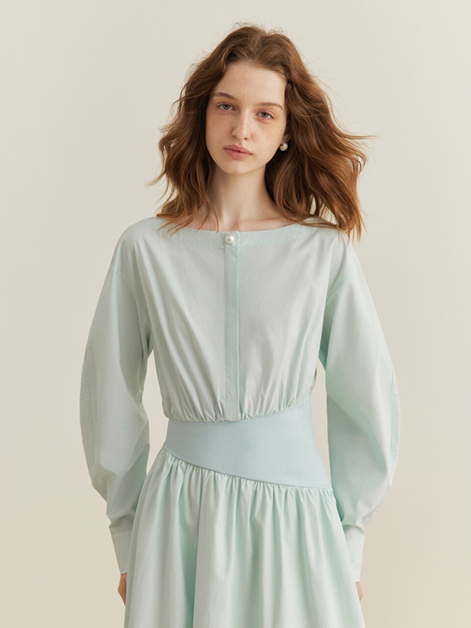 3/23예약배송_YY_Waist design mint dress