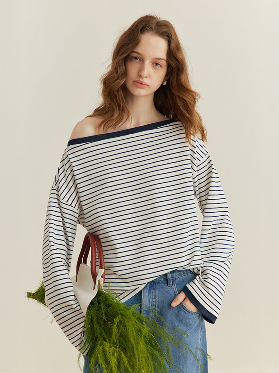YY_Shoulder striped long top
