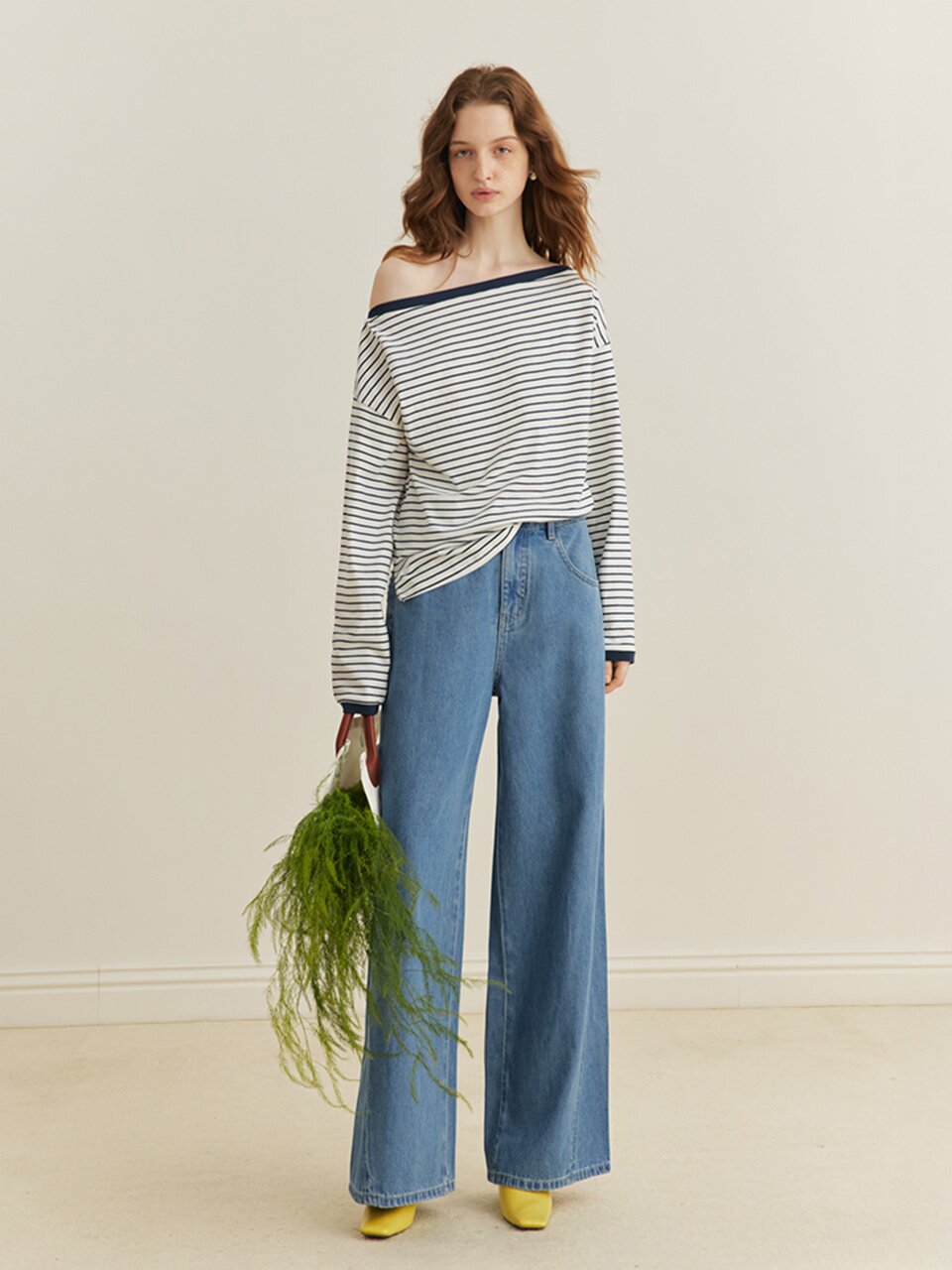 YY_Shoulder striped long top