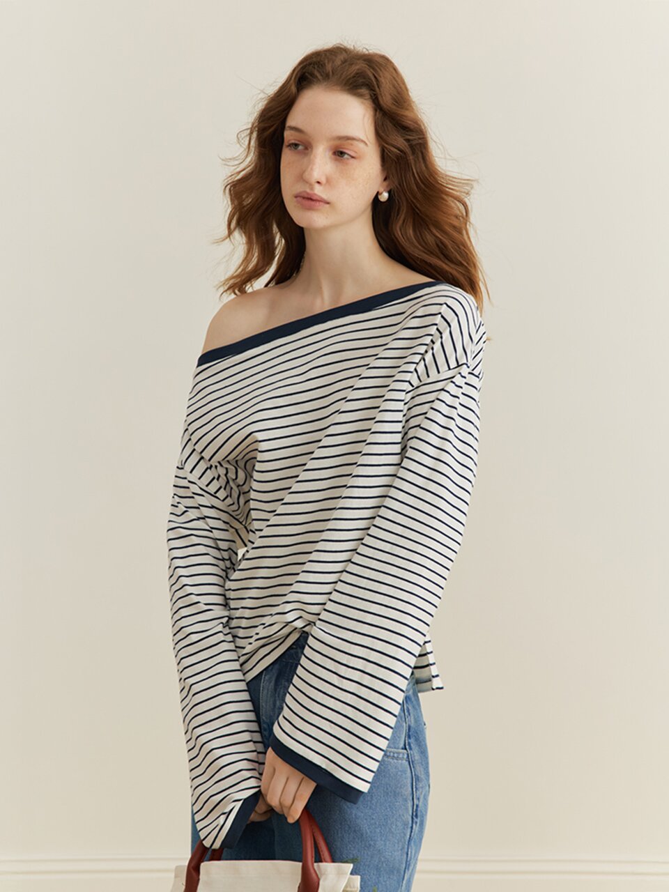 YY_Shoulder striped long top
