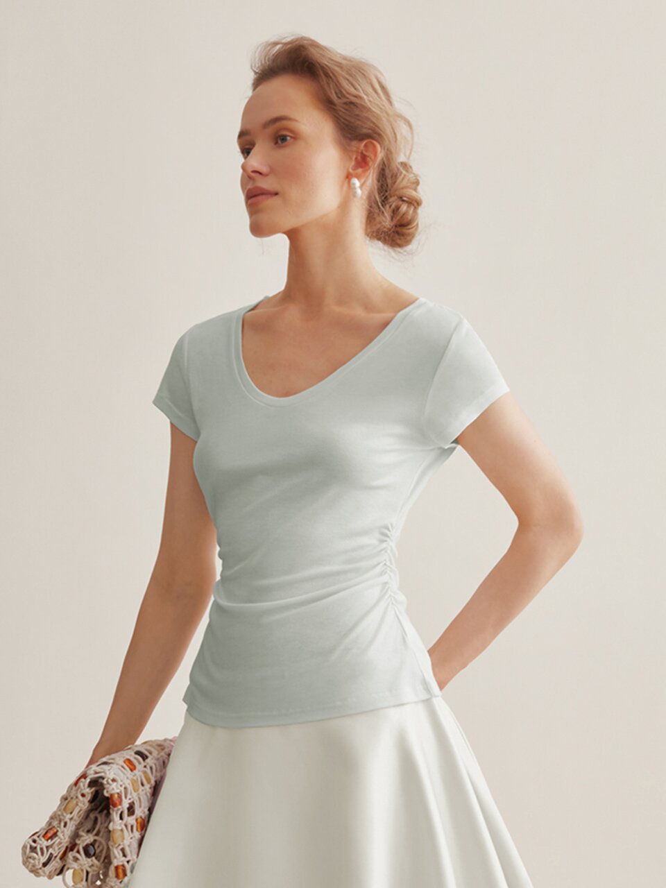 YY_Waist slim short top_4color