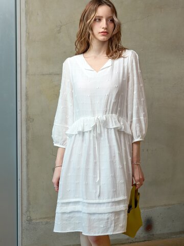 프릴 라운드 볼륨원피스