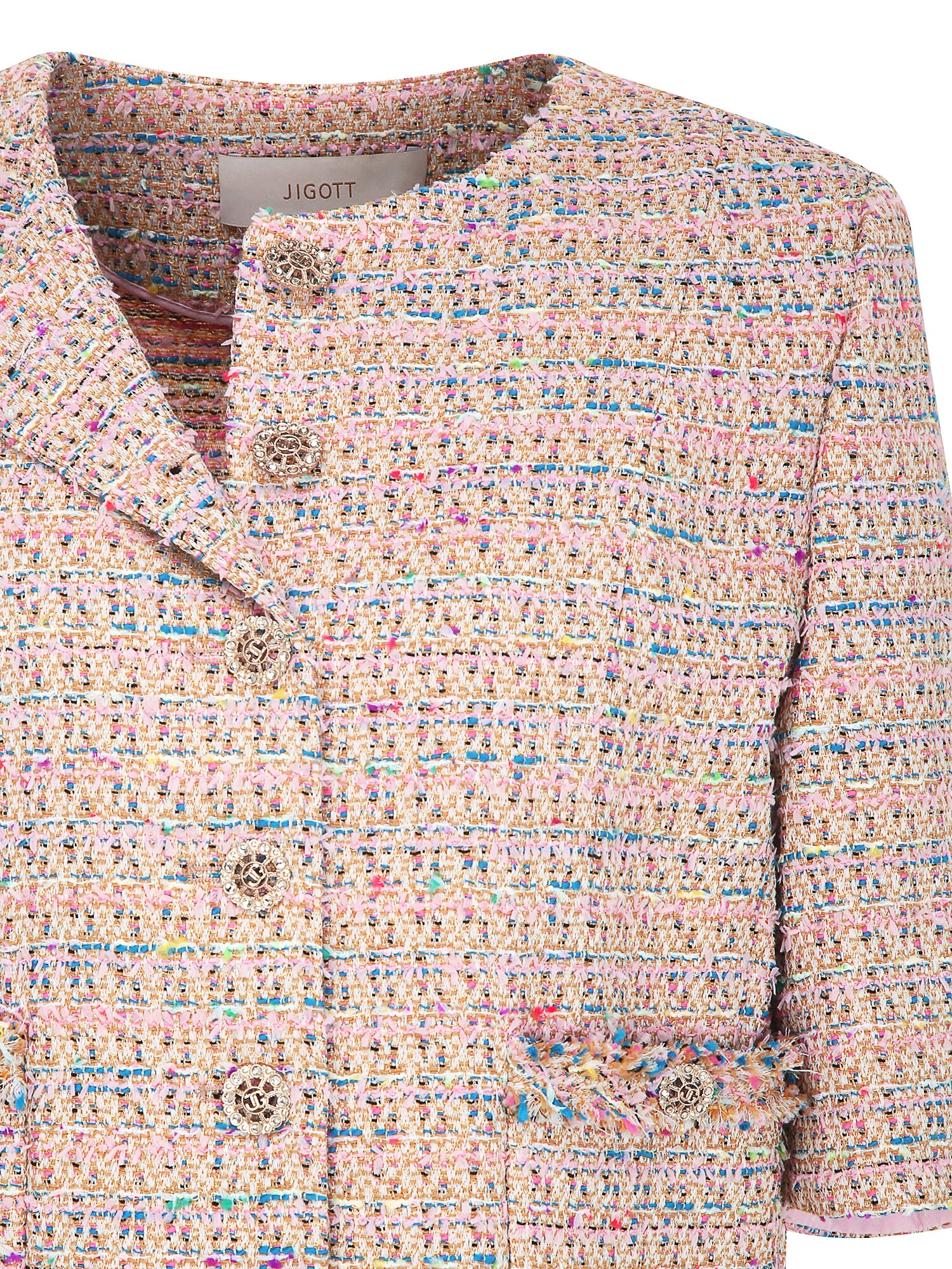 트위드 쥬얼 버튼 크롭 재킷 (MULTi COLOR)