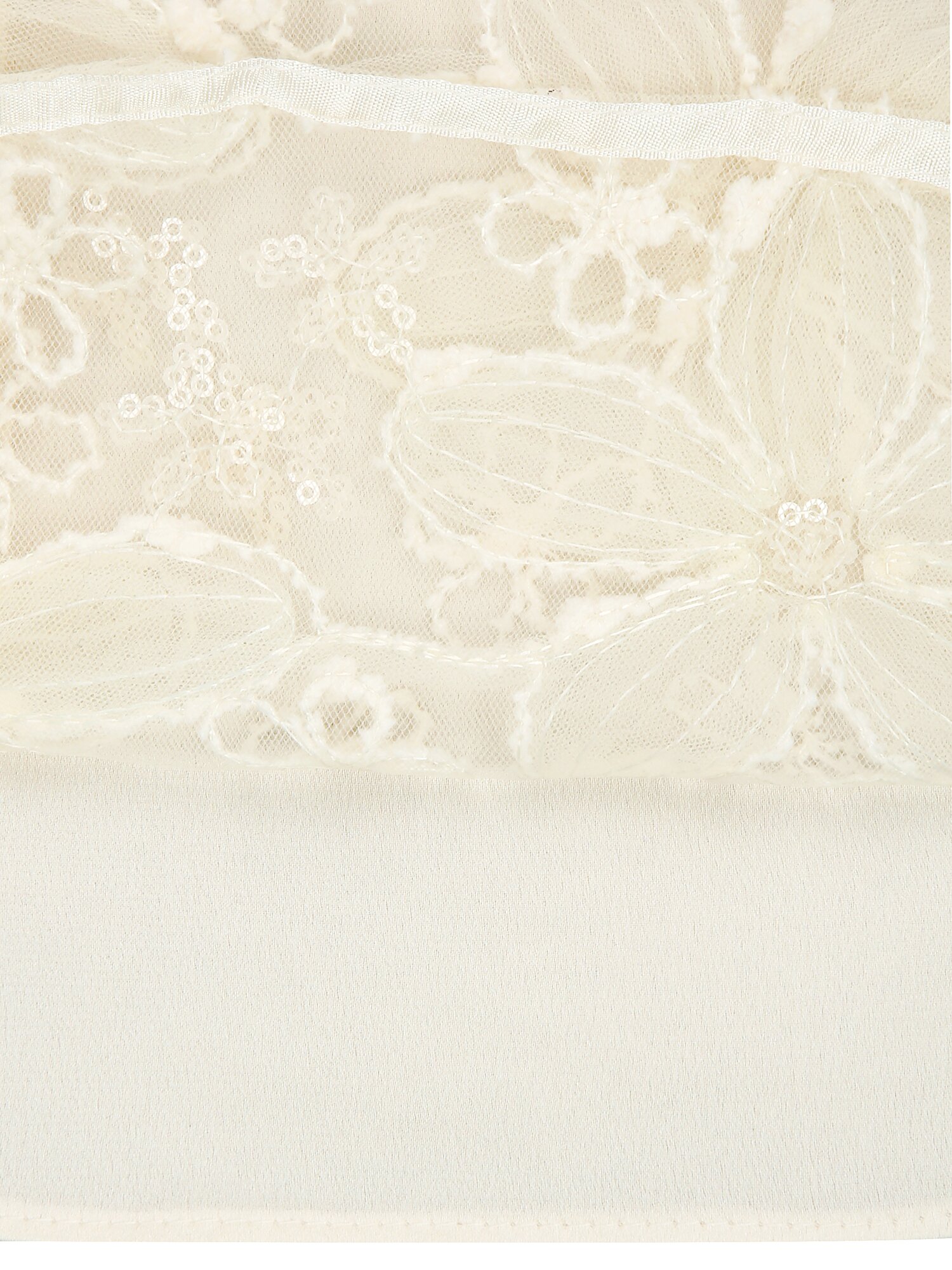 플라워 레이스 리본 타이 블라우스 (CREAM)