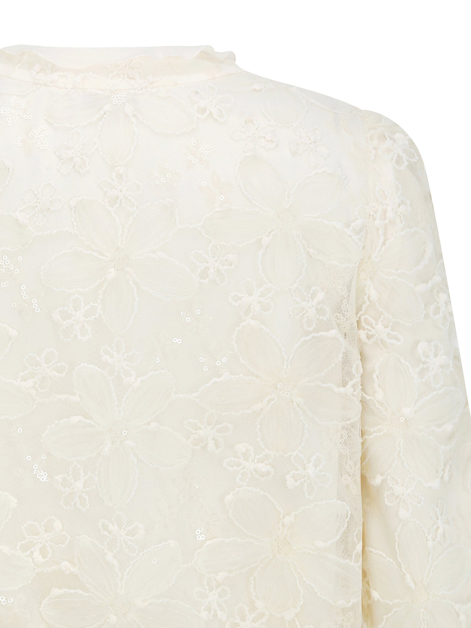 플라워 레이스 프릴넥 재킷 (CREAM)