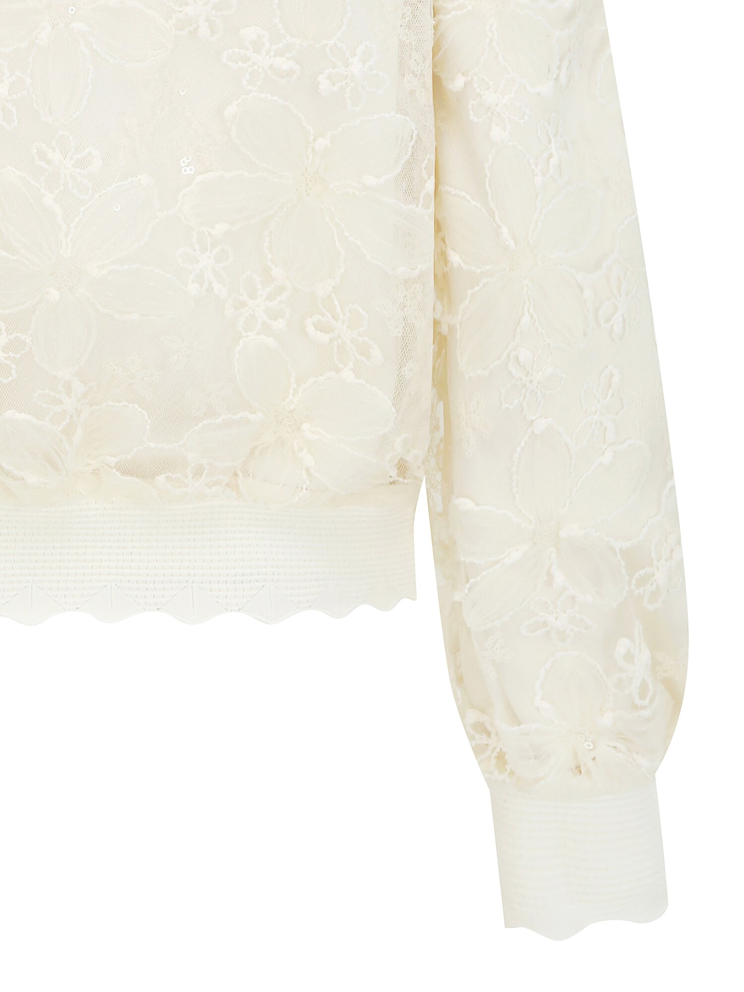 플라워 레이스 프릴넥 재킷 (CREAM)