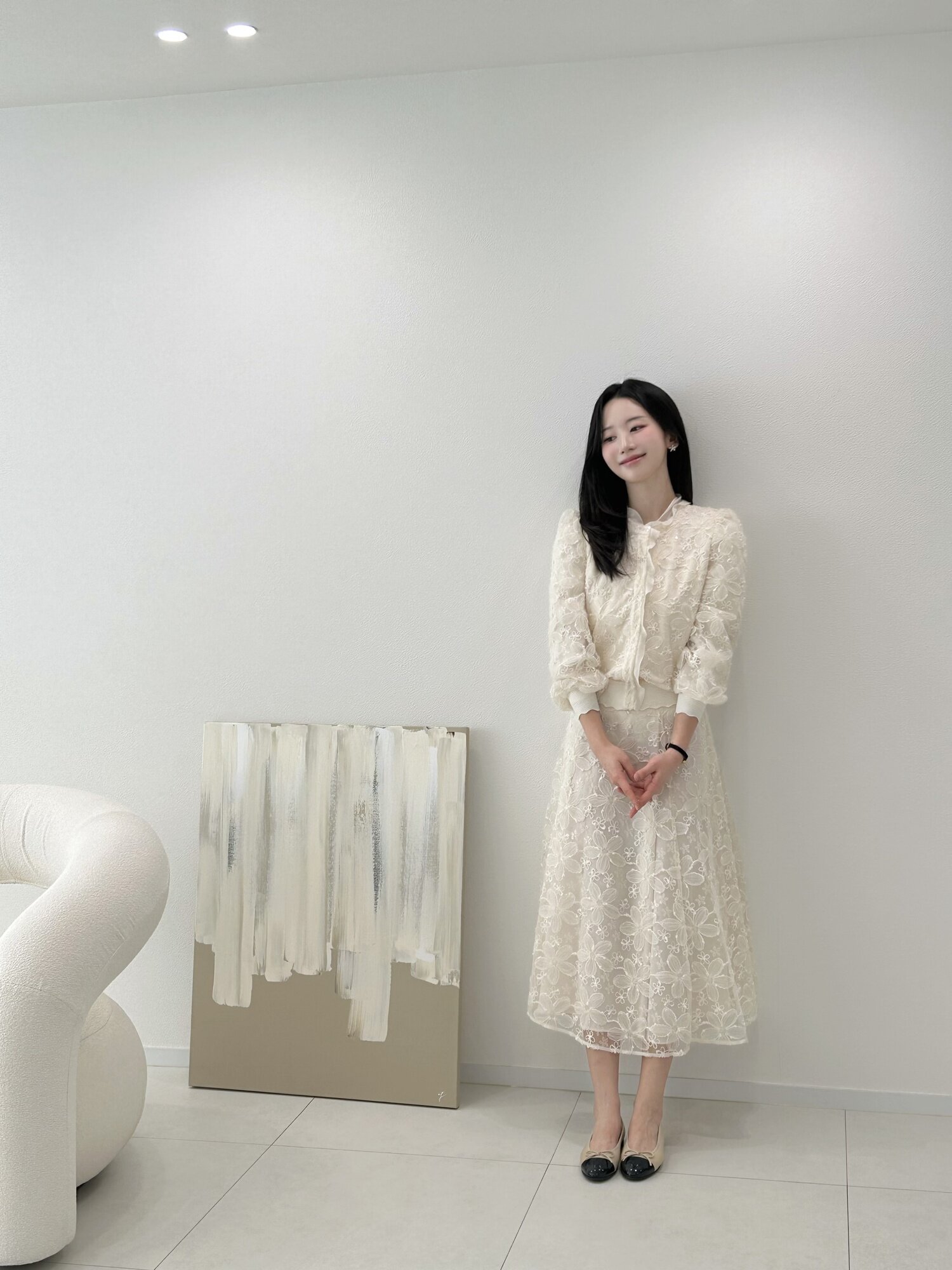 플라워 레이스 프릴넥 재킷 (CREAM)