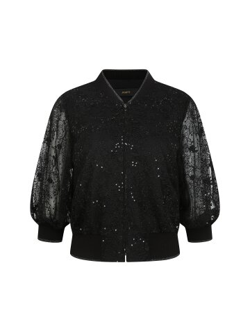 플라워 레이스 퍼프 블루종 점퍼 