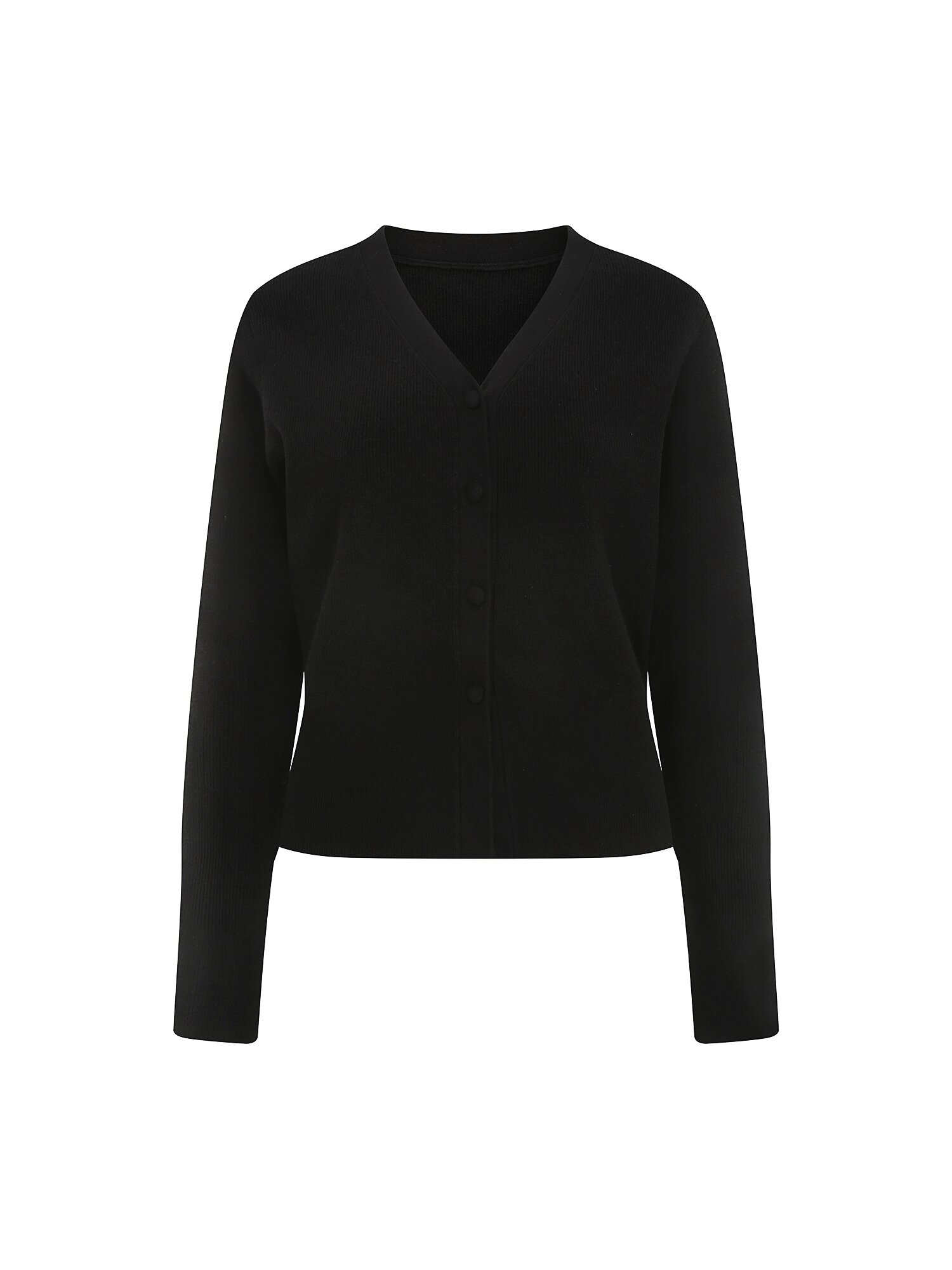 소프트 브이넥 크롭 가디건 (BLACK)