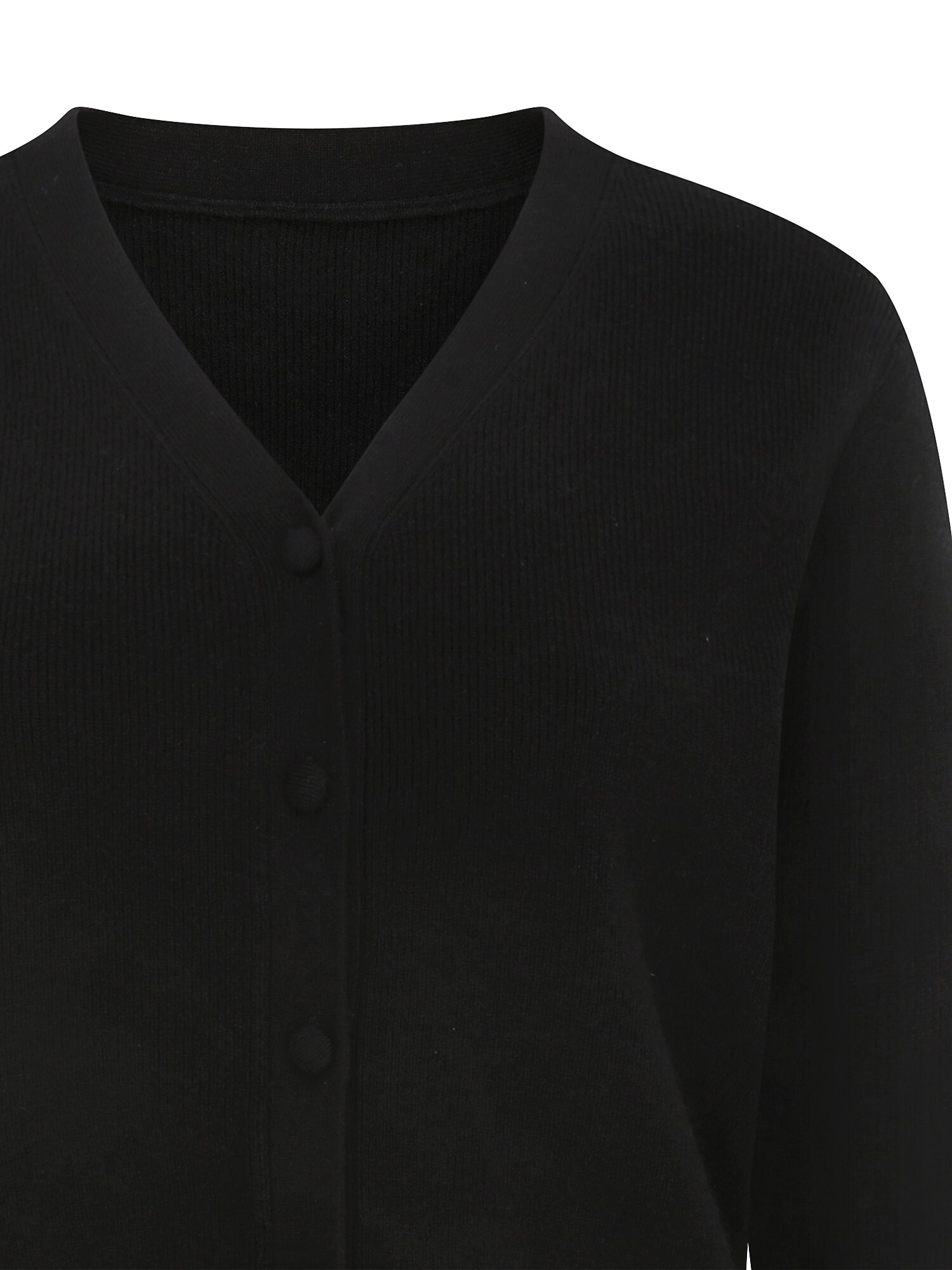 소프트 브이넥 크롭 가디건 (BLACK)