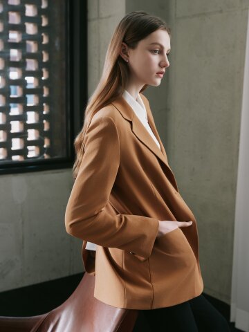 아웃 포켓 백 슬릿 투버튼 재킷 