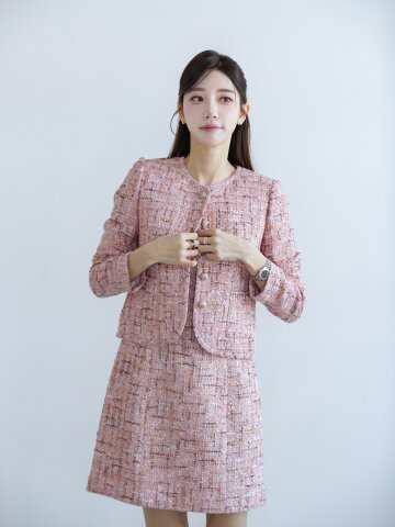트위드 A라인 원피스 +재킷 세트 