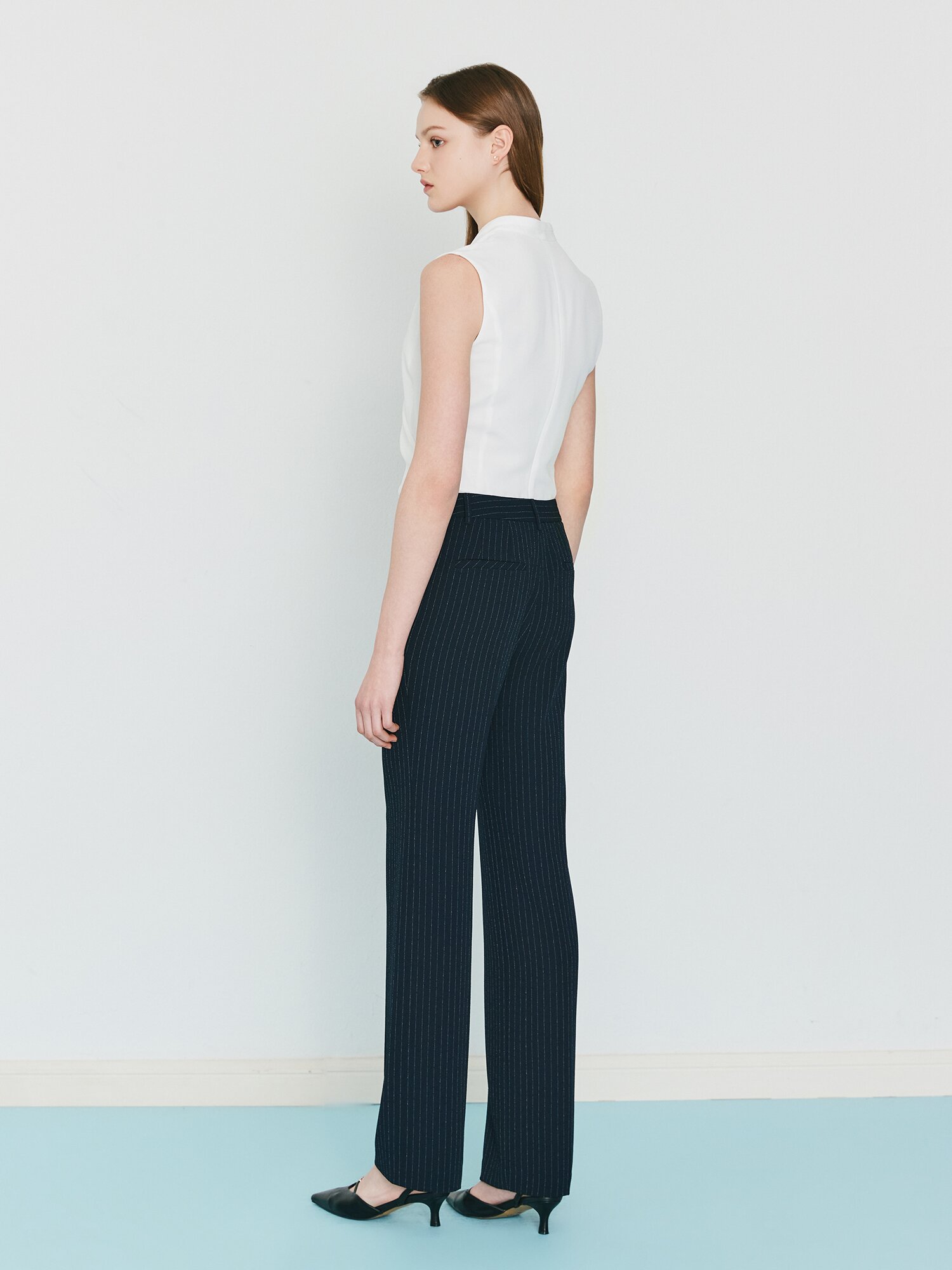 스트라이프 슬림 일자핏 팬츠 (STRIPE NAVY)