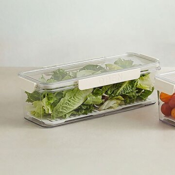 HICKIES 밀프랩 투명 물빠짐 채반 식단관리용기 냉장고 야채 과일 신선보관 1500ml
