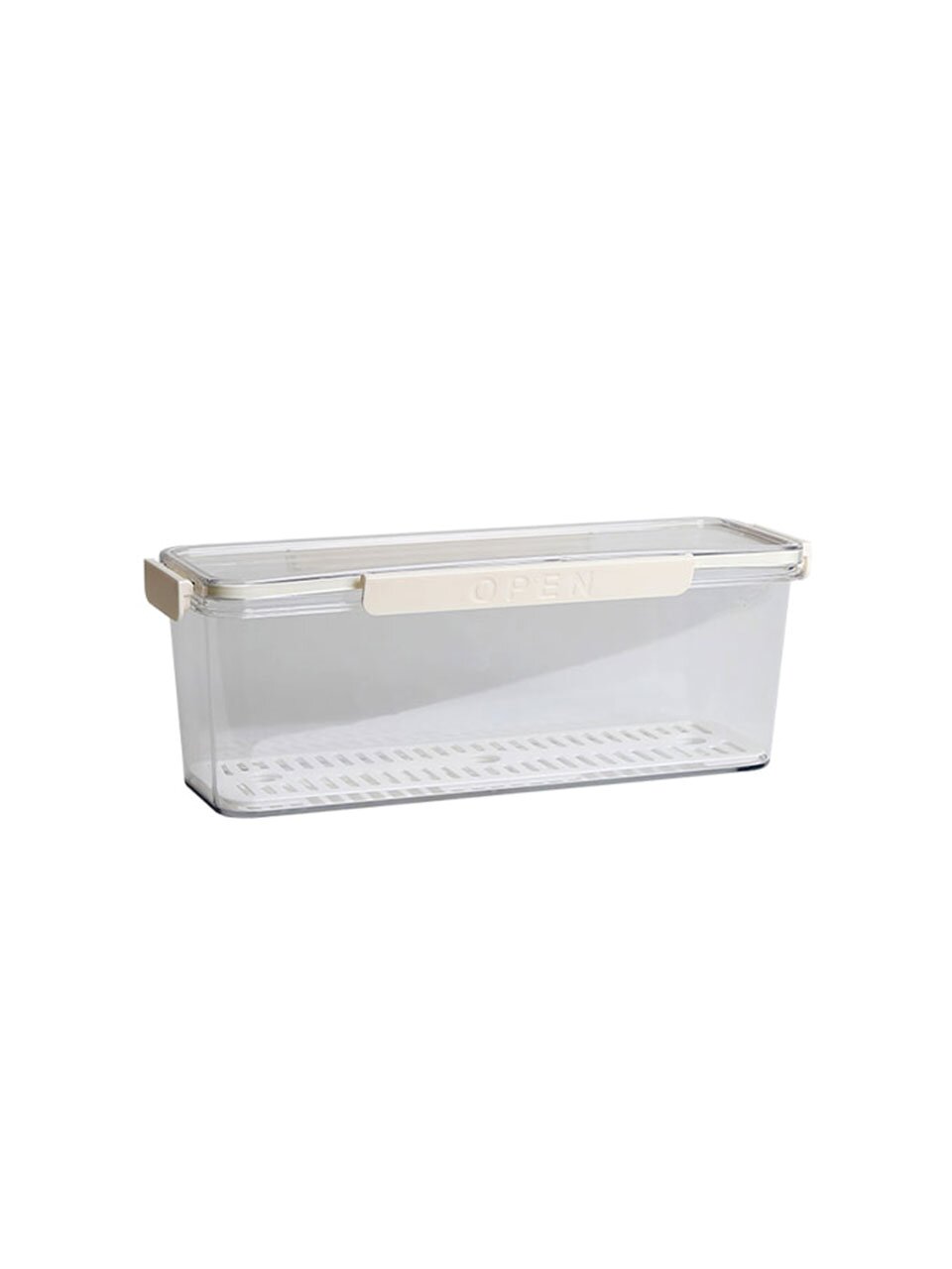 HICKIES 밀프랩 투명 물빠짐 채반 식단관리용기 냉장고 야채 과일 신선보관 2500ml