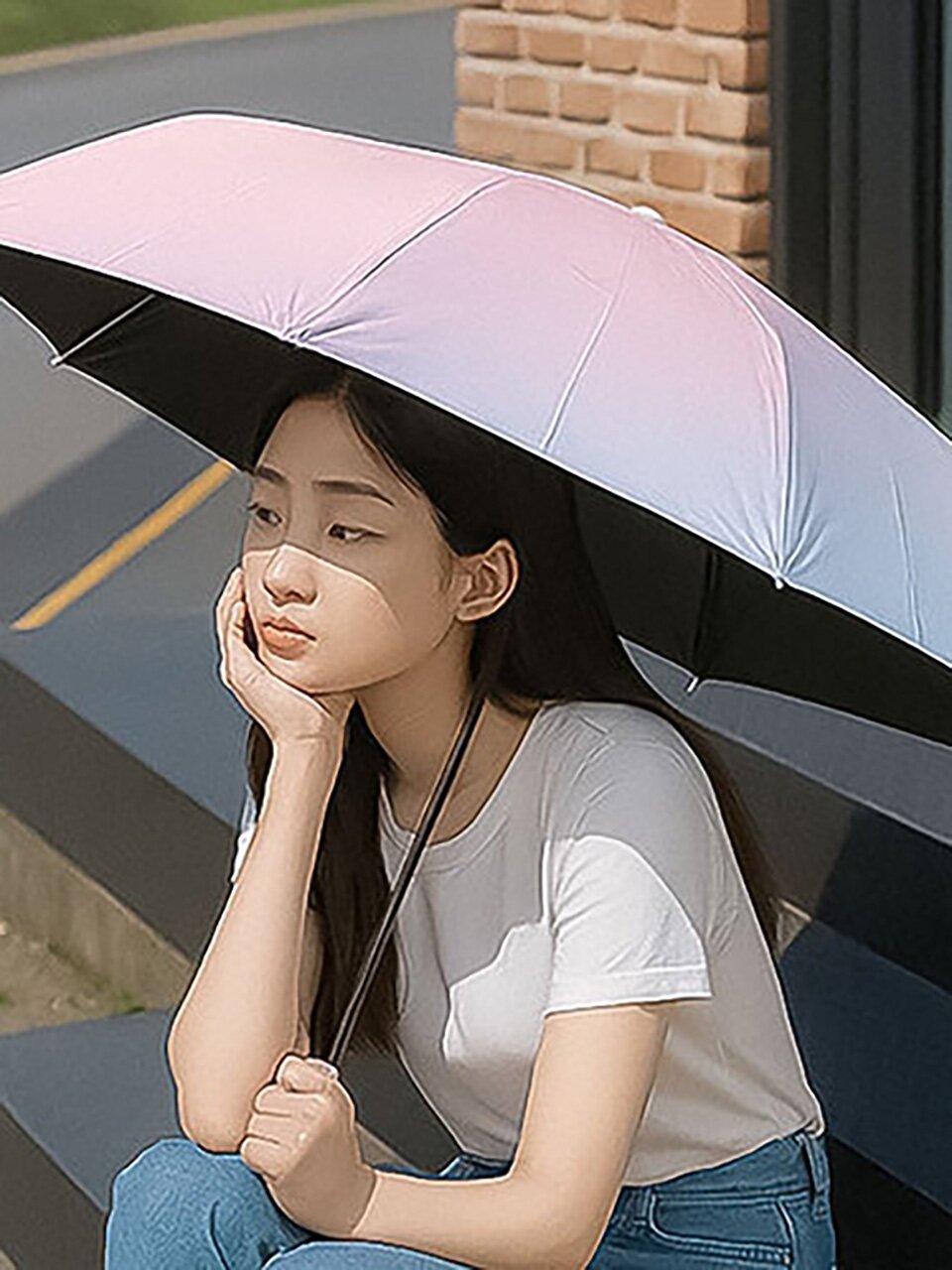 히키스 3단 자동 양우산 자외선차단 암막 가벼운 초경량 UV10