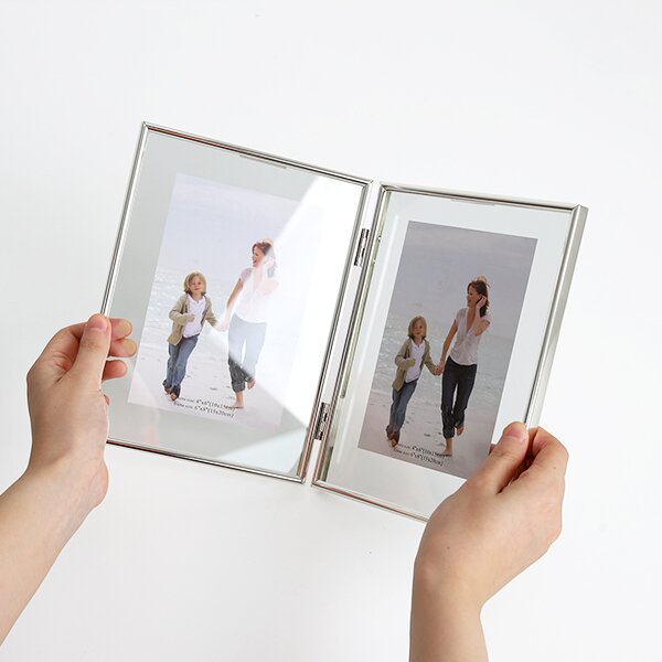 히키스 가족 아기 추억 메탈 프레임 포토 테이블 접이식 웨딩 사진액자6x8