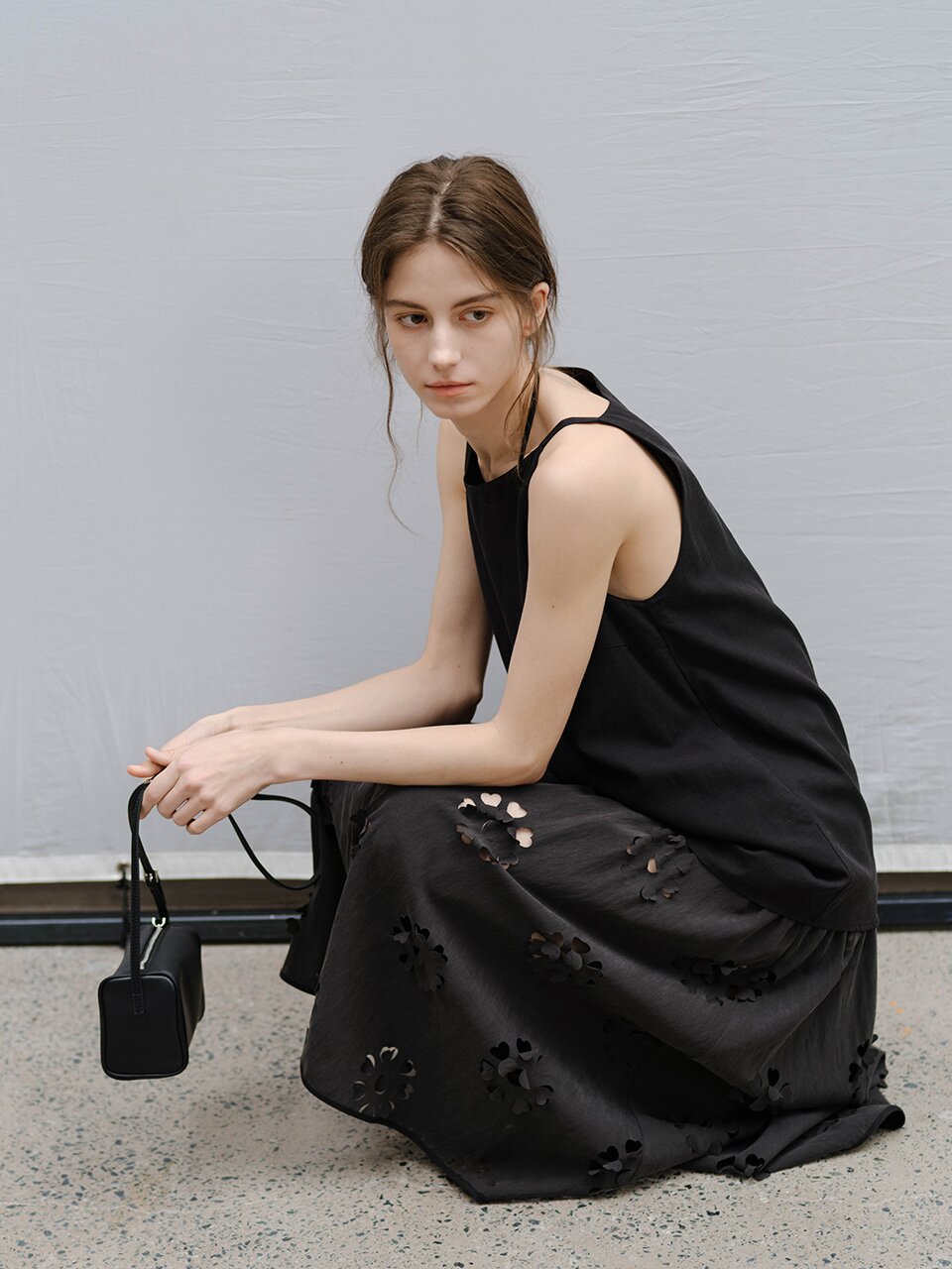 3/10예약배송_TG_Cut-out layered maxi dress_2color