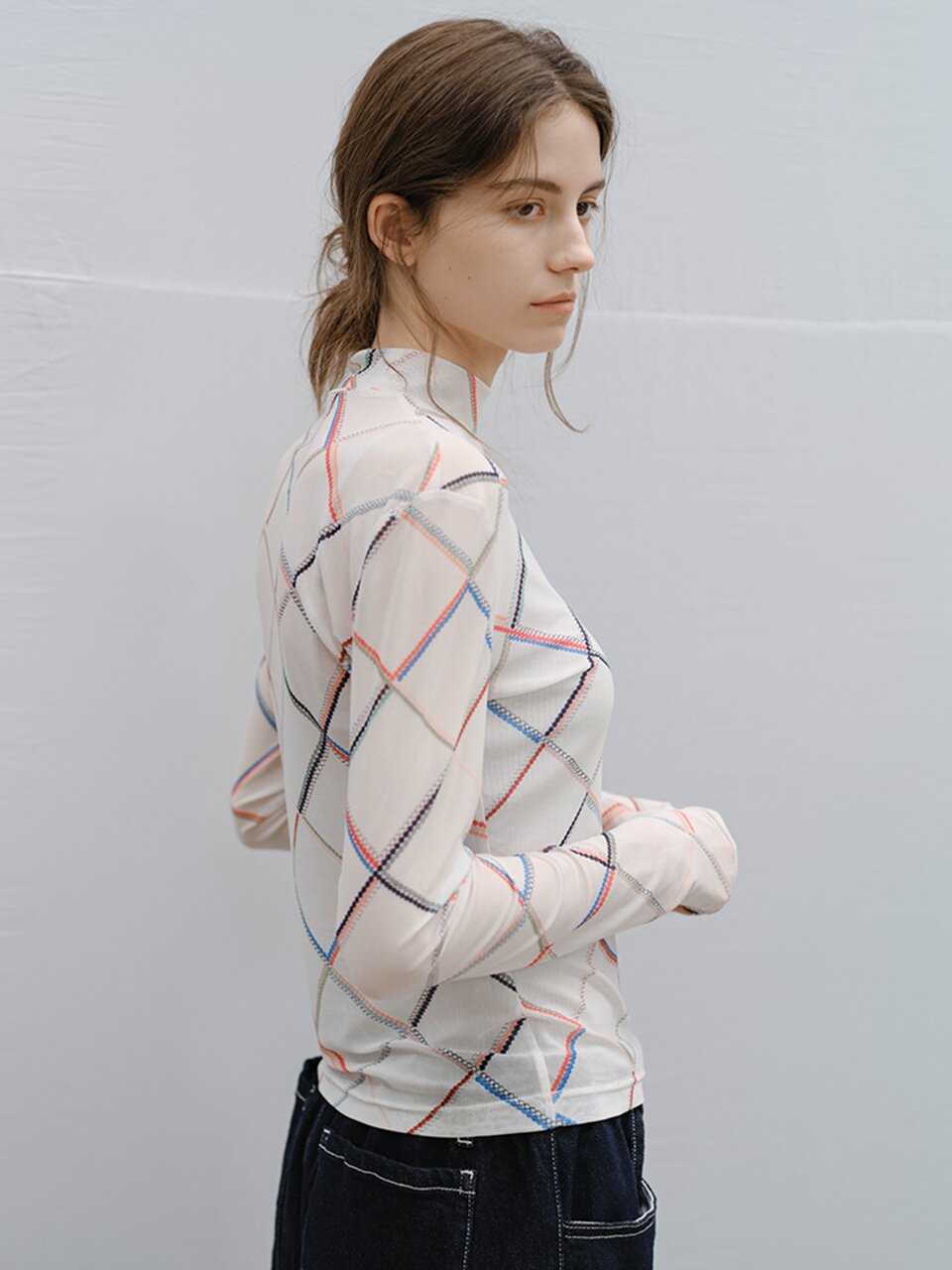 3/10예약배송_TG_Sheer print long sleeve top_2color