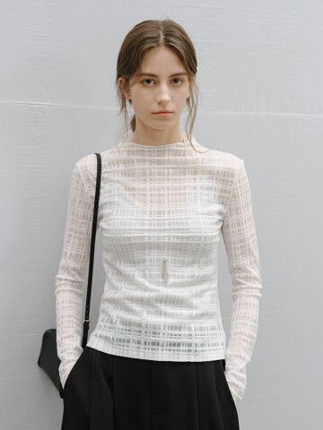 3/10예약배송_TG_Sheer textured long sleeve top_2color