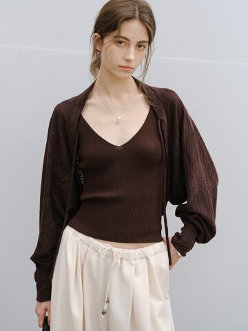 3/10예약배송_TG_Strap knit bolero_2color