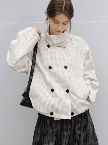 3/10예약배송_TG_Plaid double-breasted jacket