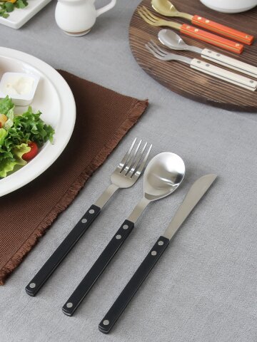 쌍띠에 실버 디너나이프 1p (10color) 양식기 국산 디너 커트러리 스테이크 칼