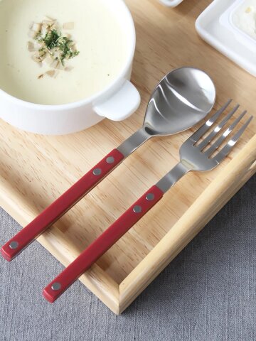 쌍띠에 실버 디저트스푼 1p (10color) 국산 커트러리 빙수 스프 아이스크림 숟가락 수저