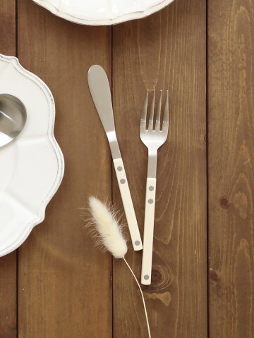 쌍띠에 실버 디저트포크 1p (10color) 국산 커트러리 케이크 과일 포크